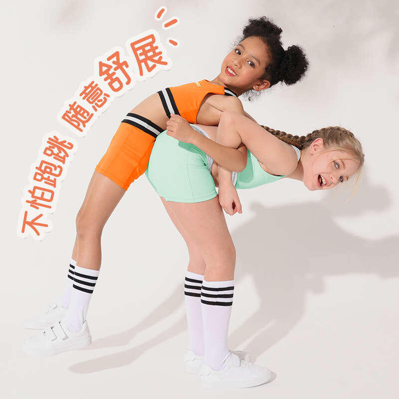 Battle Girl Skin-Friendly High Elastic Band Yoga Training Quick-Dry Children's Tight-Fitting Running Fitness Clothes af