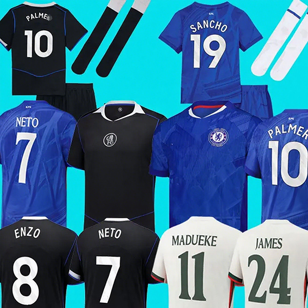 chelseas fc jersey 26 ENZO NETO DELAP 25 26 PALMER Jackson soccer jersey Disasi Fernandez Mudryk JAMES football shirt men sets 2025 third