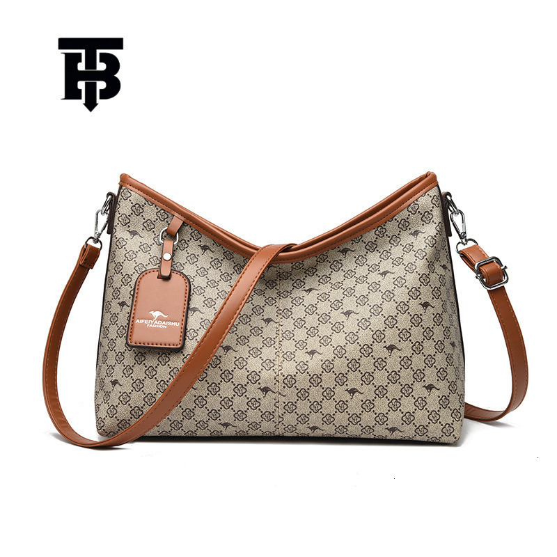 TB BHULAMTE Designer Luxury Retro Women's Old Flower Handbag Fashion Soft Leather Business Single Shoulder Crossbody Bag Free Shipping Large Capa