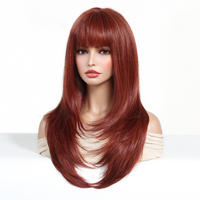 Hot Selling Long Straight Wigs With Bangs For Women j28