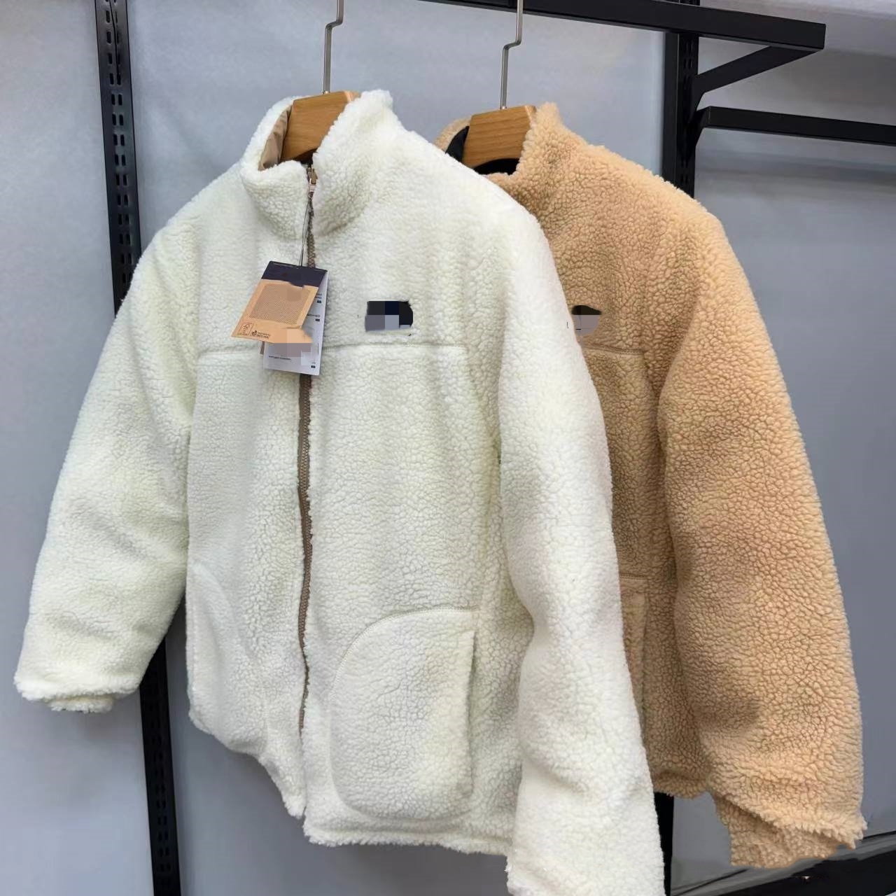 Designer Men's Jackets Lamb fleece men's cotton jacket with stand up collar for warmth comfort and simplicity