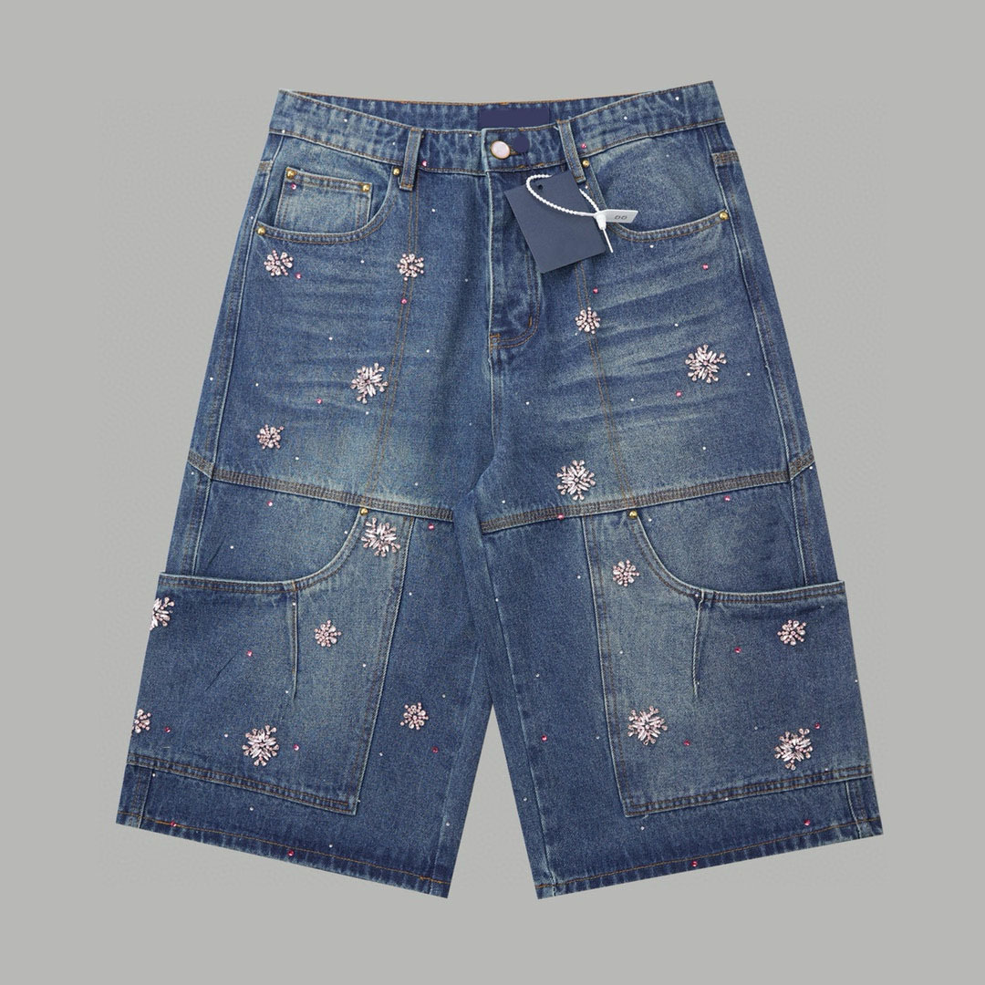 Men's Plus Size Shorts with cotton printing and embroidery,Triangle iron 100% replica of European sizeCotton shorts 2435