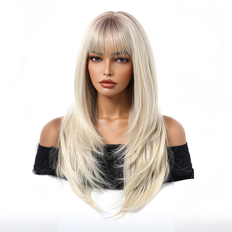 Hot Selling Long Straight Wigs With Bangs For Women j28