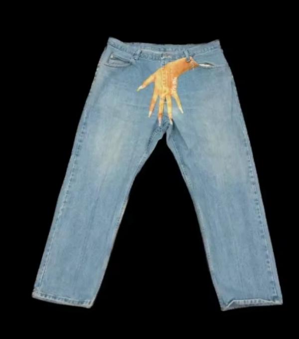 Men's Jeans High Street Y2k Men And Women Clothing Retro Hip Hop Letter Patch Embroidery Pants Gothic Fashion Mid Waist Wide Leg Baggy