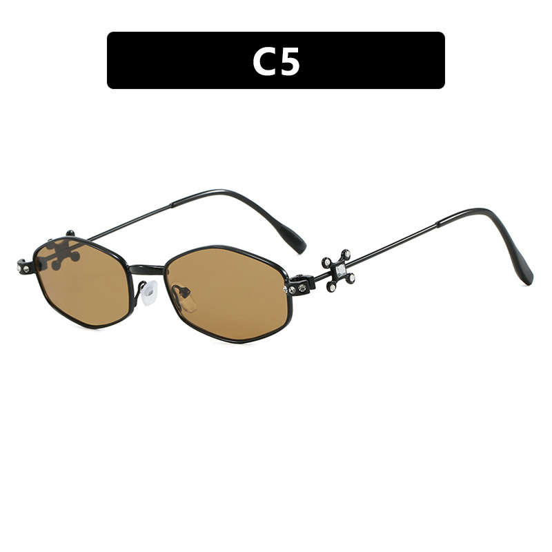 2025 Trendy Geometric Jewelry Sunglasses Luxury Polygonal Frame Shades for Women