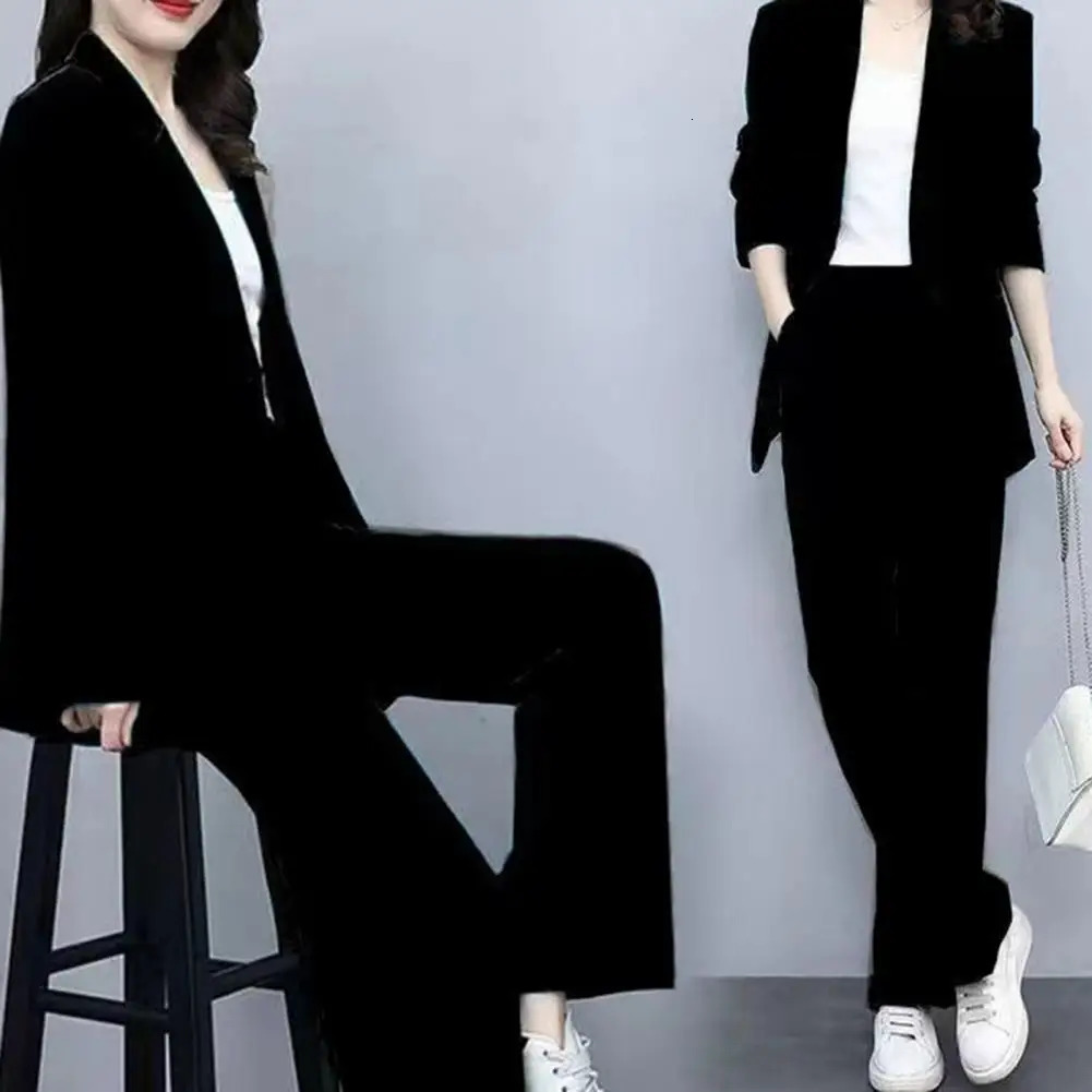 Women Thin Jacket Casual Pants Formal Two piece Set Office Lady Business Cardigan Coat Pants Suit Commute Clothes 250825