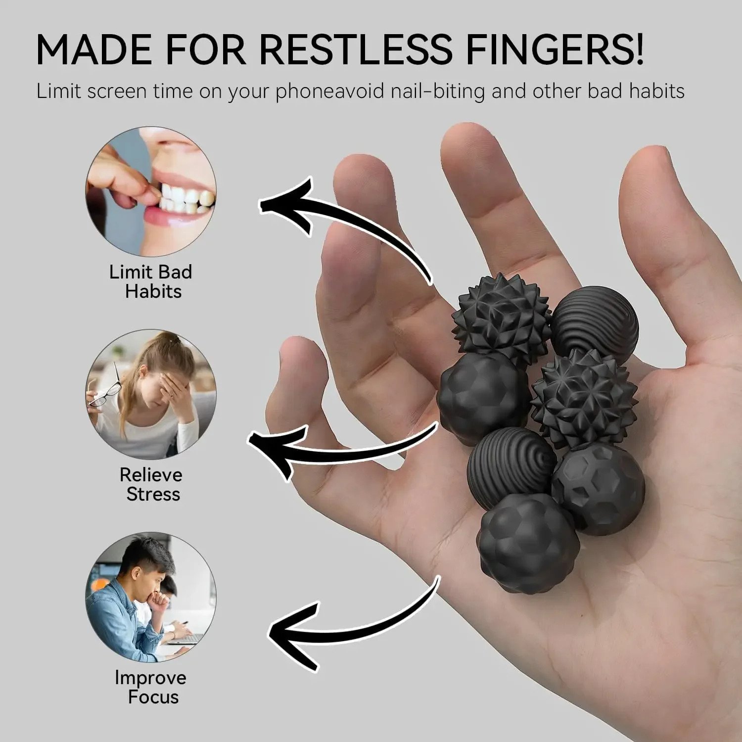Silicone Magnetic Sensory Balls Fidget Toy Worry Autism Calming Fidgeting Kid Adults Anxiety Relief Stress 250825