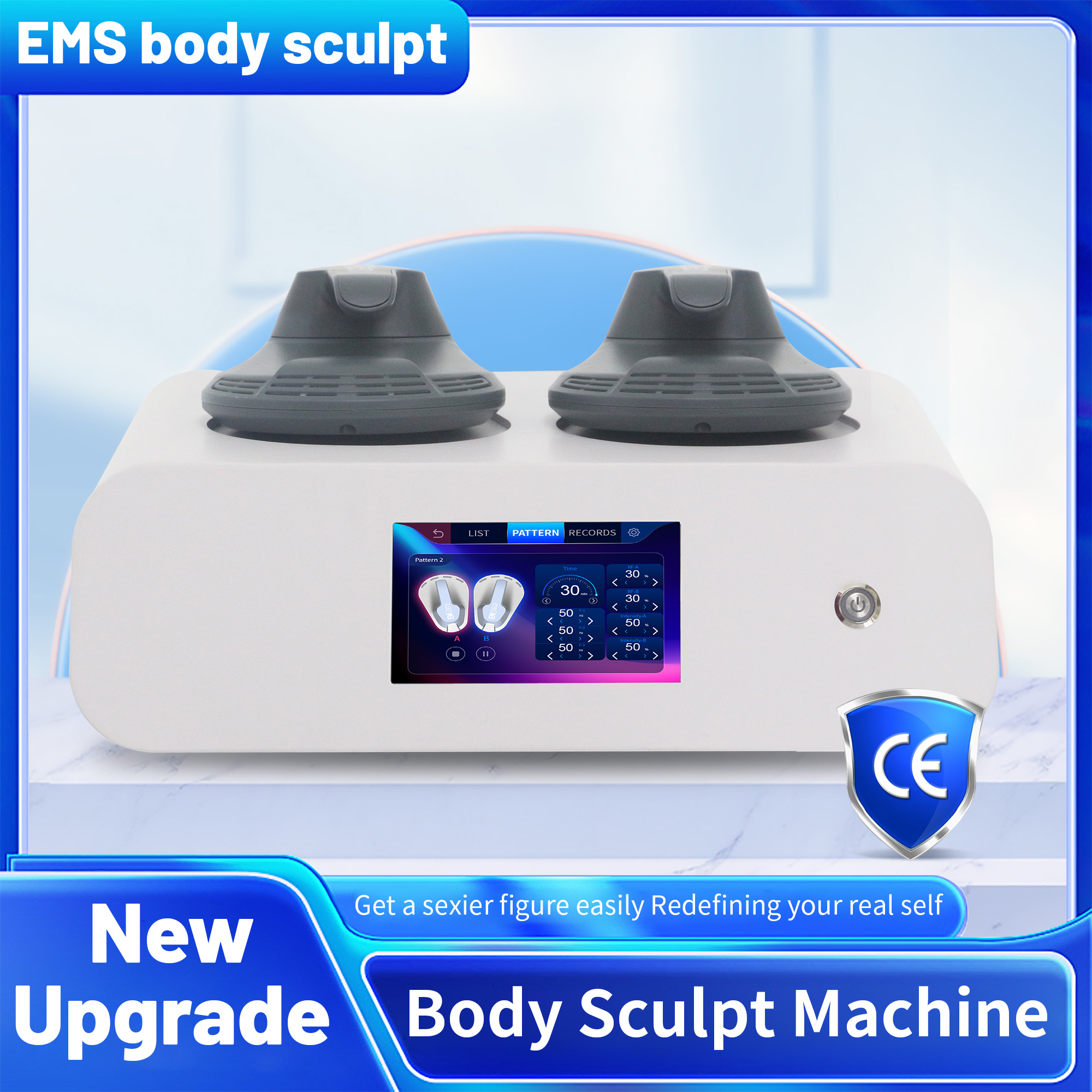 New Electro Magnetic Stimulation Body Sculpting and Muscle Building Machine Reduce Fat And Shape The Perfect Body Curve 6500W 15Tesla RF 200Hz Machine
