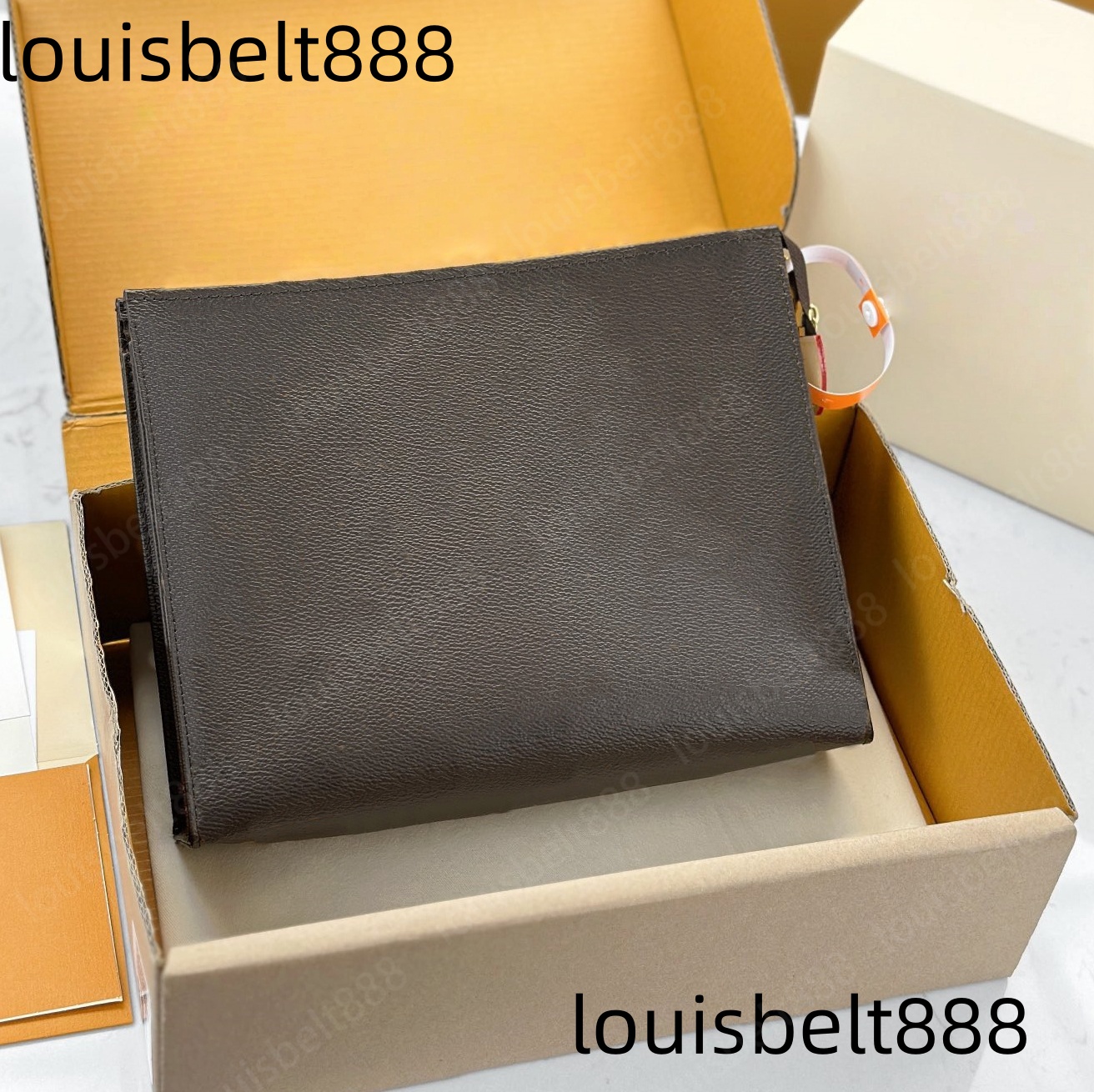 Designers Clutch Bags tote bag wallet Men and Women Luxurys Handbags Lady Classic Large Capacity Brown Purses Business POUCH Wash Bag 26*20*5cm