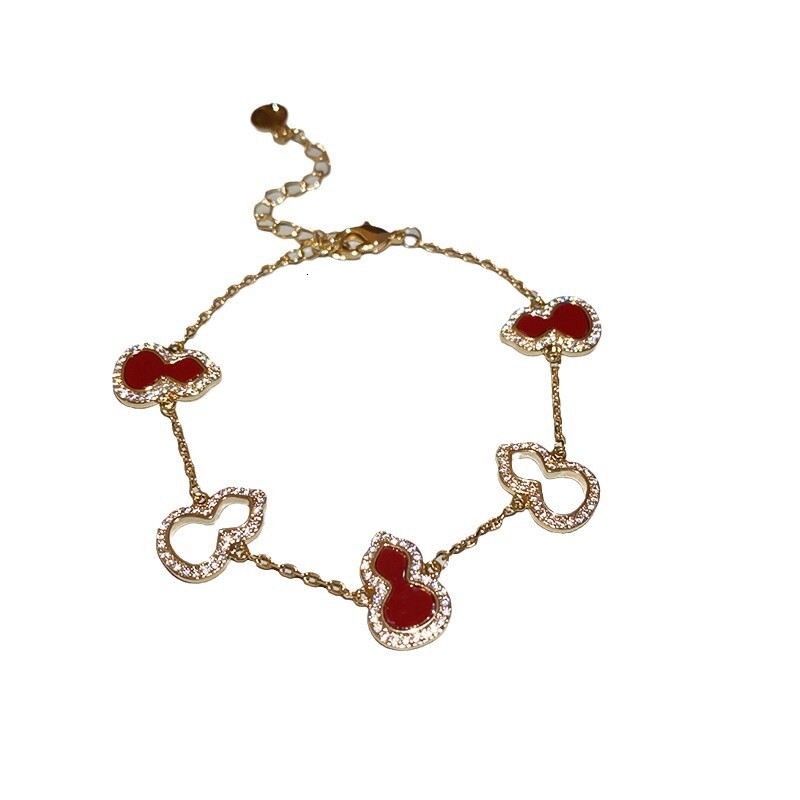 New Chinese Zircon Gourd Splicing National Style High-end Fashion Bracelet Internet Celebrity Niche Commuting Jewelry - view 3