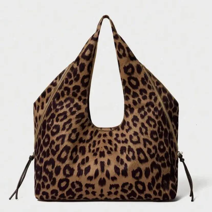 Women's Simple Fashion Casual Tote Cow Shoulder Bag, Spacious Designer Satchel,Leopard Print Handbag For Everyday Use