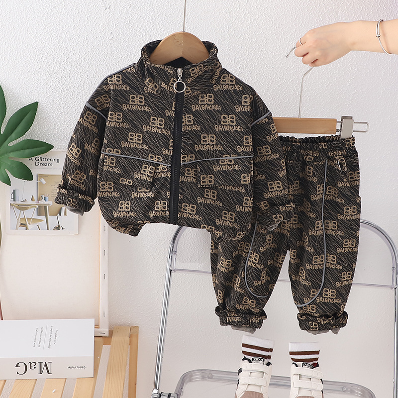 2025 New Boys Autumn Outfit Set Stylish Kids Spring Autumn Handsome Long Sleeve Two Piece Toddler Outer Wear Trendy Clothes
