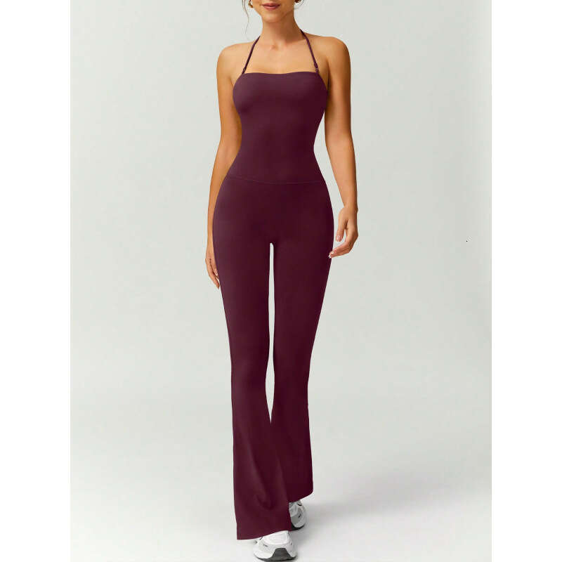 Suspender Long Pants Yoga Jumpsuit Two-Way Wear Waist-Cinching Hip-Lifting Sports Fitness Bodysuit 59