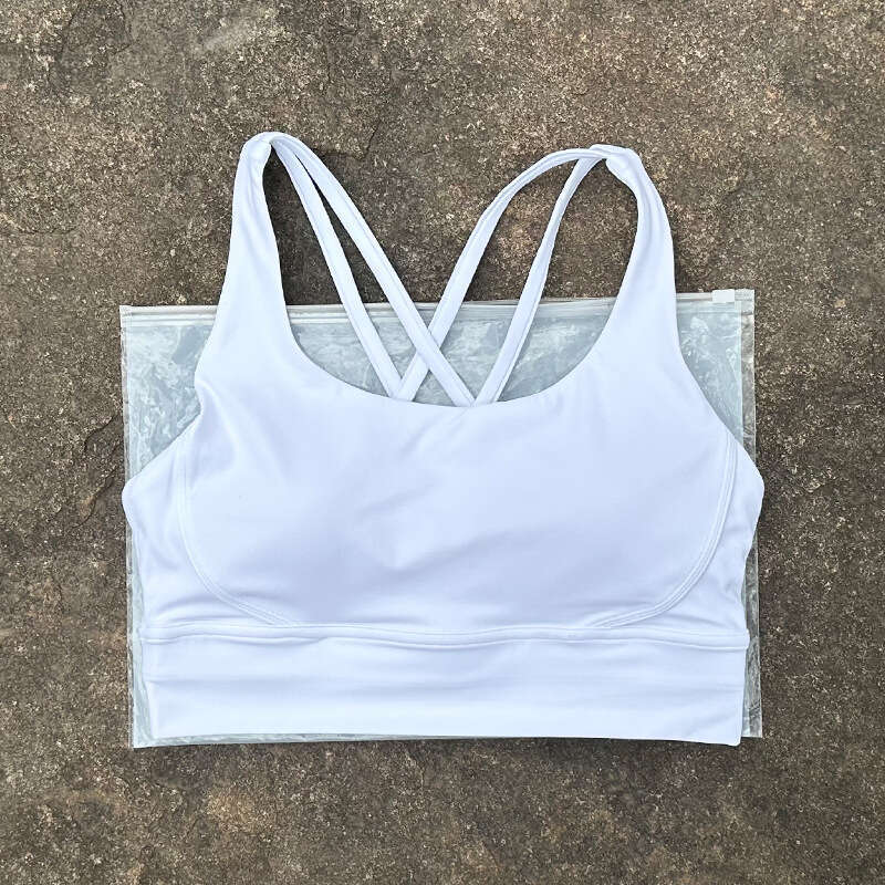 New Designer Double-Sided Brushed Cross-Back Bra Shockproof Gathered Yoga Sports Vest Fitness Tank Top fd