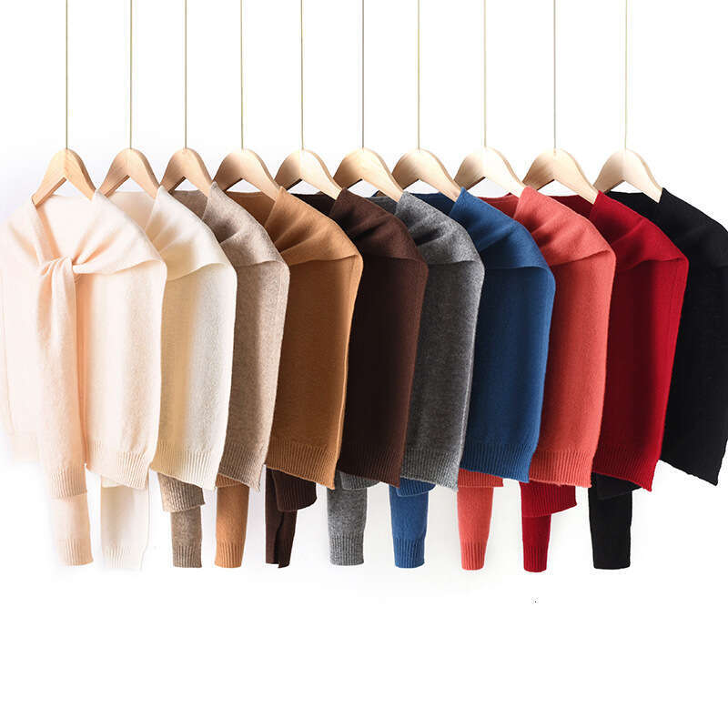 casquette beanie cap 100% Wool Small Shawl for Pairing with Shirts, Air-Conditioned Room Protection, Decorative Scarf, Fashionable Knitted Knot Should