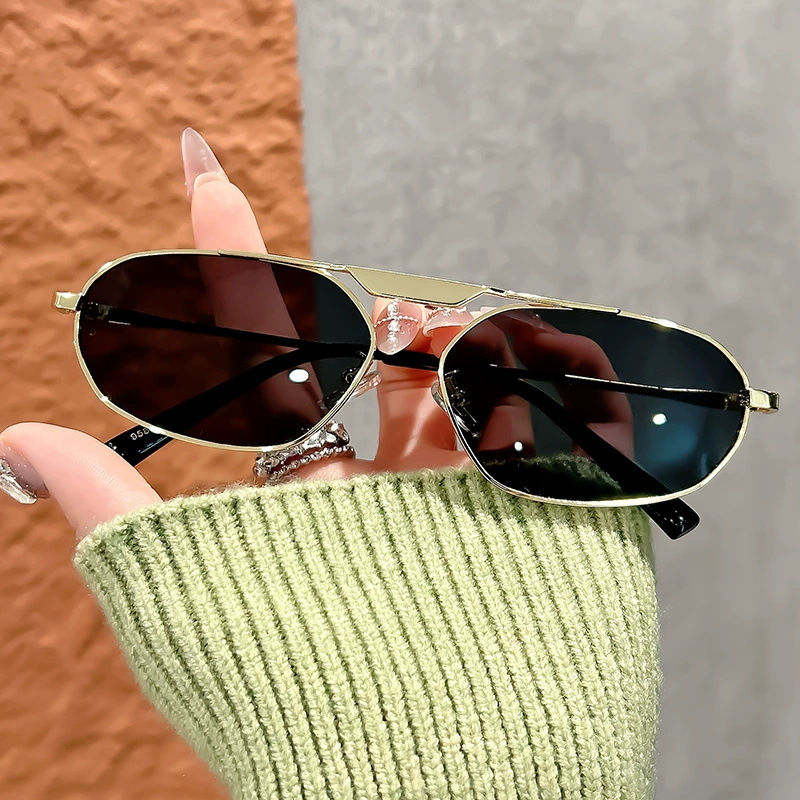 2025 Single Bridge Oval Sunglasses Retro European Style Cat Eye Sun Glasses for Women