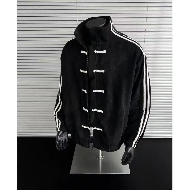 Men's Jackets Spliced Stand Collar Jacket Spring Chinese Style Buttoned Fashion Retro Tang Single Breasted Tops Coat