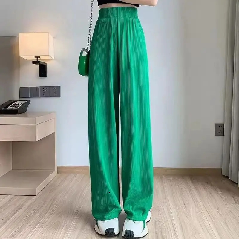 Autumn Women Clothes Elastic Waist Drawstring Straight Sporty Casual Wide Leg Pants Solid AllMatch Basic Trousers Z260314