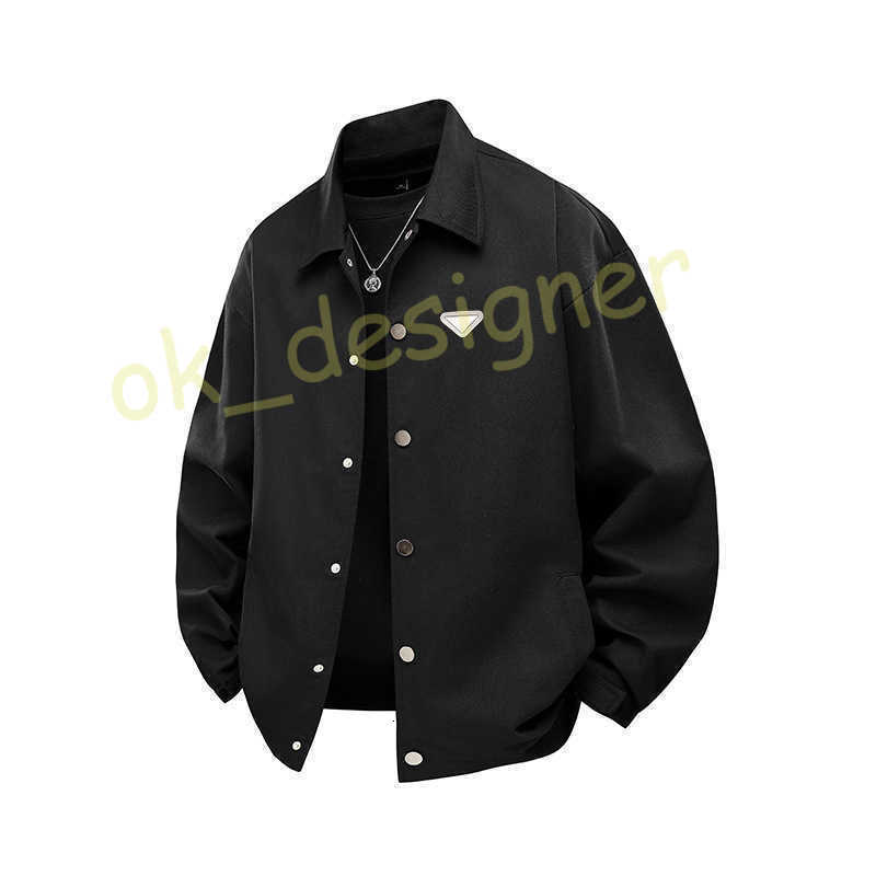Designer Men's Jackets 100% Cotton Jacket Men's Spring and Autumn Simple Turn-down Collar Single-breasted Shirt Casual Loose Long Sleeve Coat Top