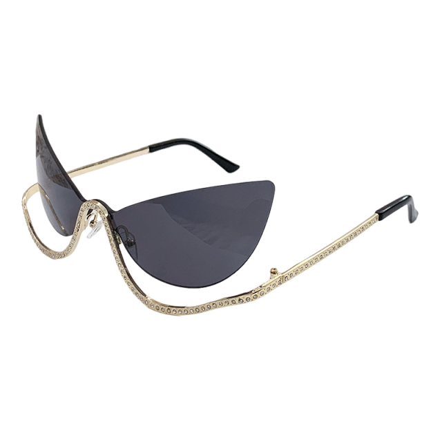 Designer Sunglasses For Women Sunglasses Frameless Dragonfly Wings Diamond Sunglasses Luxury Polarized Goggle Pilot Alloy Frame Oversized UV400 Eyewea