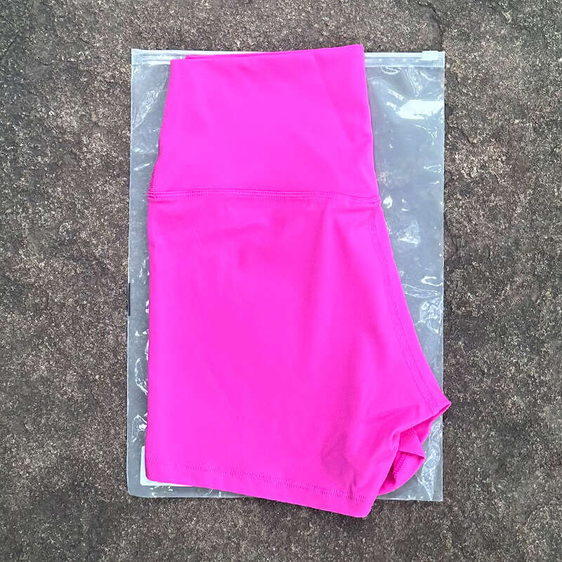 New Style Barely There High Waist Brushed Wear Nylon Women Tight Yoga Three-Quarter Sports Shorts Peach fc