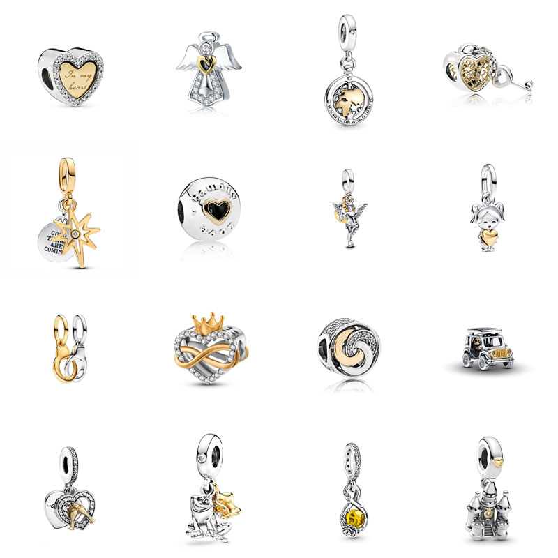 S925 Silver Designer Charm Globe Angel Little Girl Castle Pendant Love Car Bead Bracelet DIY Jewelry Free Delivery Birthday Gift