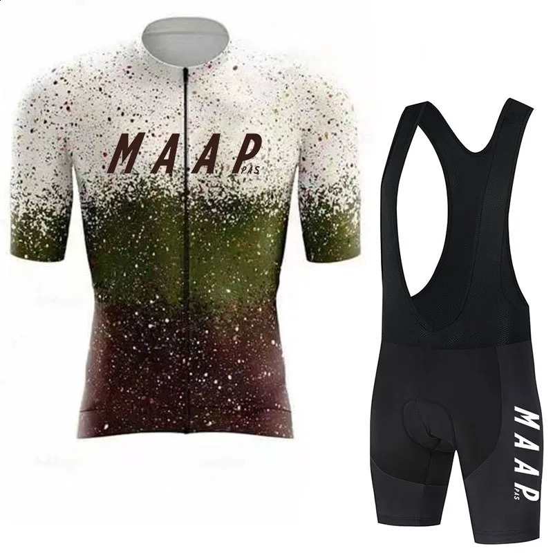 MAAPPAS Mens summer cycling sportswear short set MTB road uniform quick drying clothes bicycle jersey bib 250822