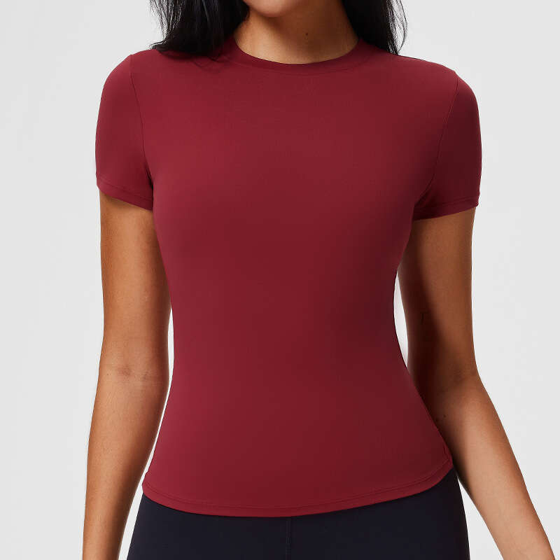 New Casual Sports T-Shirt for Women, Slim Fit, Quick-Dry, Barely-There Feel, Fitness Top, Running Yoga Shirt, Short Sleeve 77