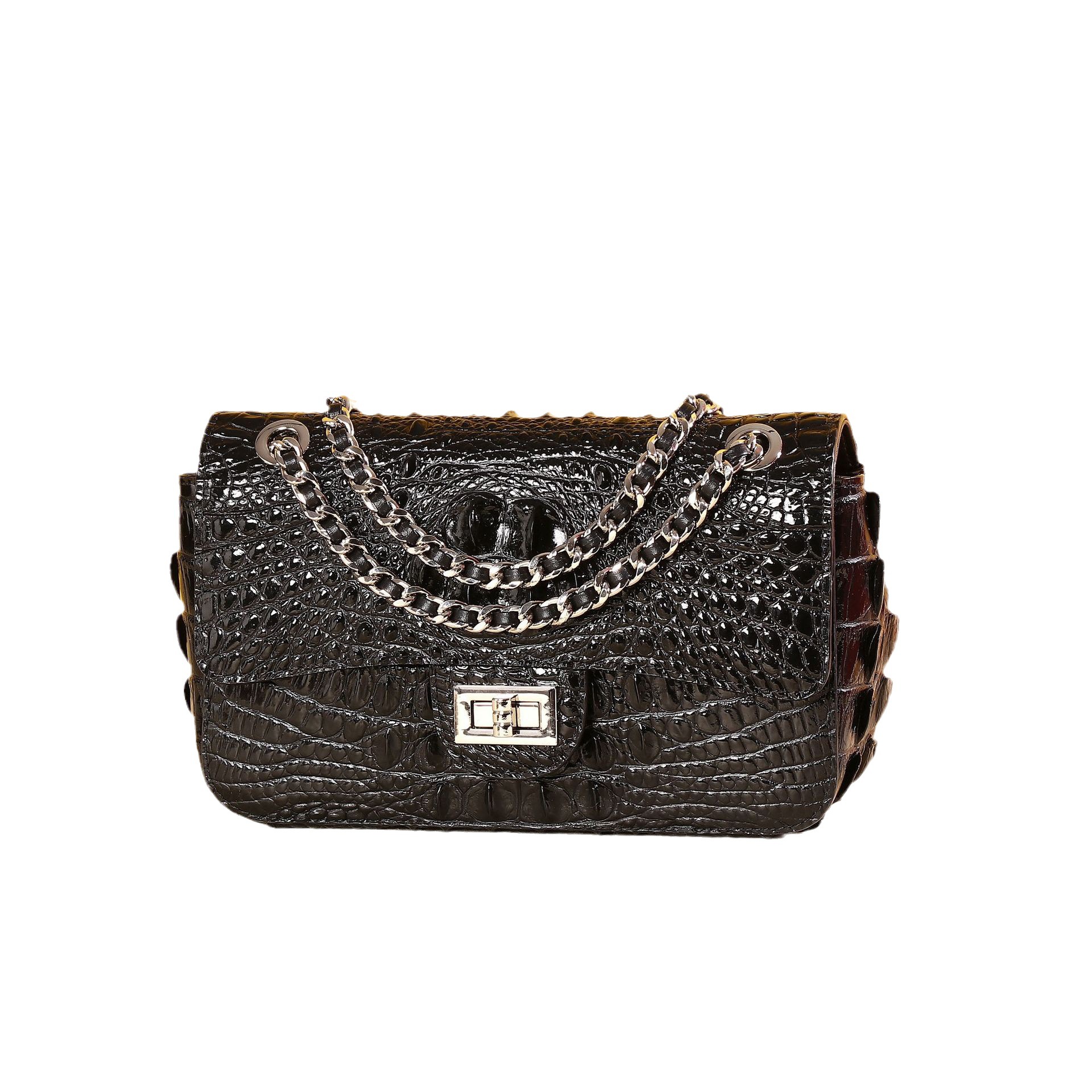 Outdoor shoulder bag mini crossbody bag silver chain design classic print 16.5cm women's messenger bag