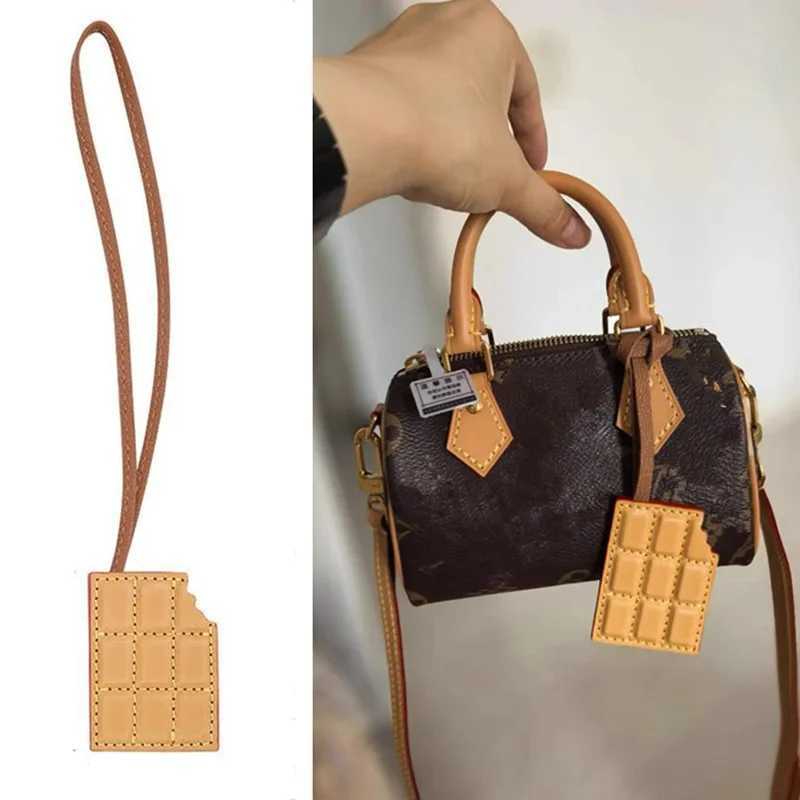 Genuine Leather Chocolate Bag Pendant for LV Handbag Ornament Keychain Decoration Holder Gift Bag Charm Accessories Z250823