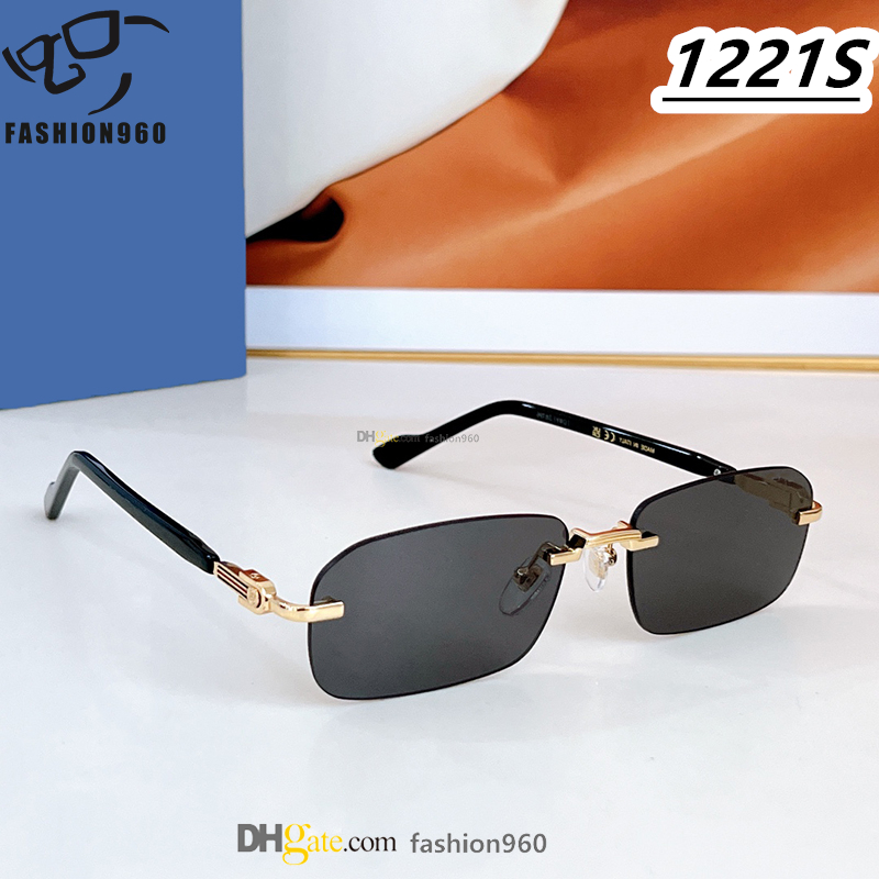 Full pattern lens luxury sunglasses Women Fashion famous Designer Brand Men GG1221S Acetate Personality Classic Clear optical frame lunettes de soleil