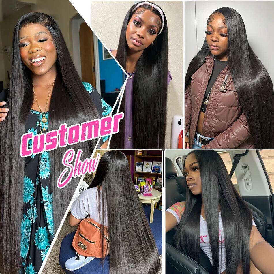 Rosabeauty 30 40 Inch Hd Wig 13X6 Bone Straight Lace Frontal Human Hair Wigs For Women