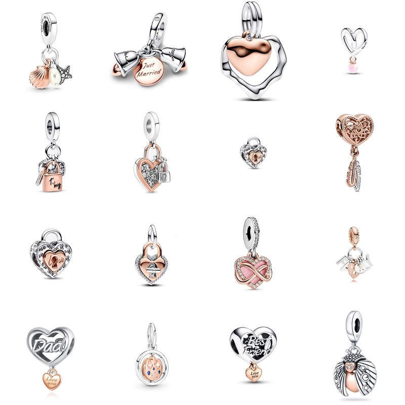 Designer Ocean Shell Love Father's Day Vacation Style Plant Jewelry Bracelet DIY Pendant Silver S925 Free Shipping