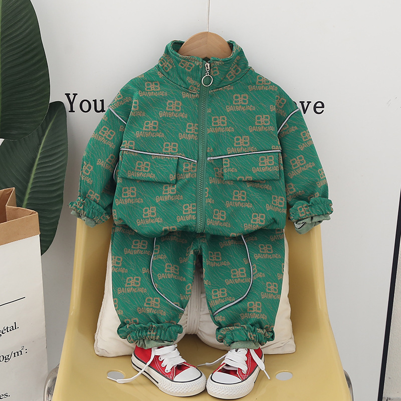 2025 New Boys Autumn Outfit Set Stylish Kids Spring Autumn Handsome Long Sleeve Two Piece Toddler Outer Wear Trendy Clothes