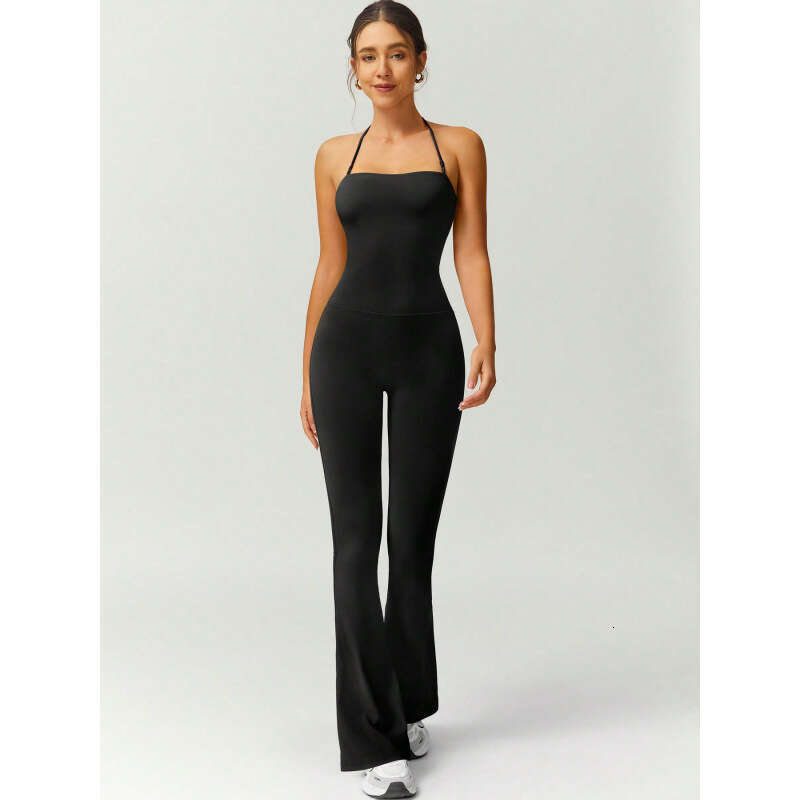 Suspender Long Pants Yoga Jumpsuit Two-Way Wear Waist-Cinching Hip-Lifting Sports Fitness Bodysuit 59
