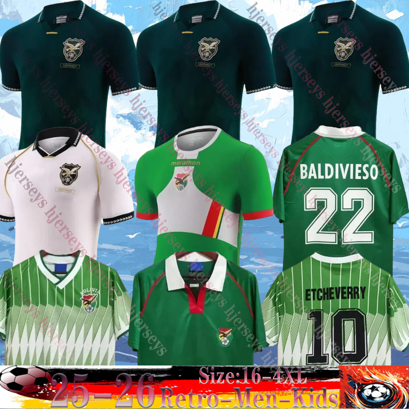 2025 2026 BOLIVIA Soccer Jerseys 1993 1994 1995 Retro Sport Club retro Mens classic #10 ETCHEVERRY home away 93 94 95 manches courtes cru Vintage 25 26 Men football shirt