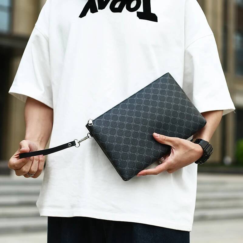 2025 Designer Bag Fashion Business Men Day Clutch Bag High Quality PU Leather Male Money Handbag Casual Mens Cardholder Case Pouch Bag