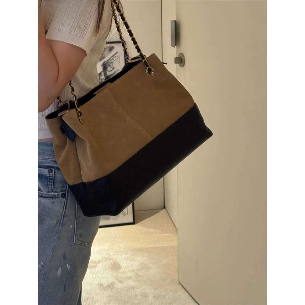 Best Seller Shoulder Bags 25A Designer Real Suede Plaid Shopping Bag With Chain Belt Woman Handbag Vintage Hobo Genuine Leather Patchwork Classic New 