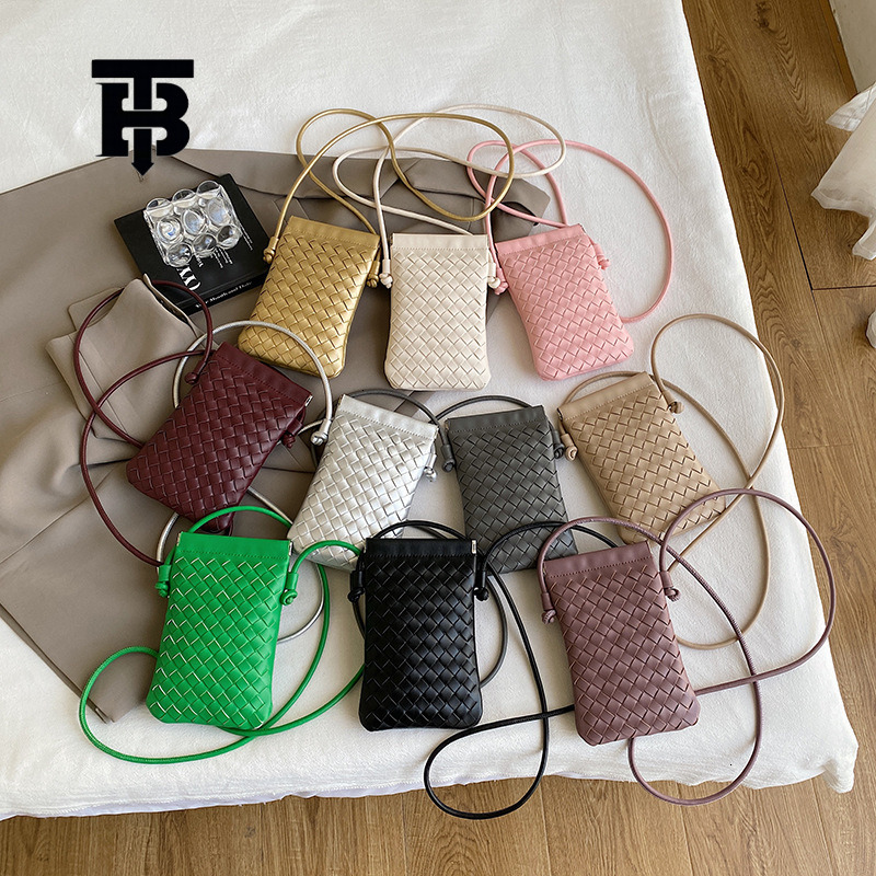 TB BHULAMTE Women's Vertical Woven Phone Bag Free Shipping Designer Luxury New Mini Handbag Fashion High End Portable Shoulder Cross Bag