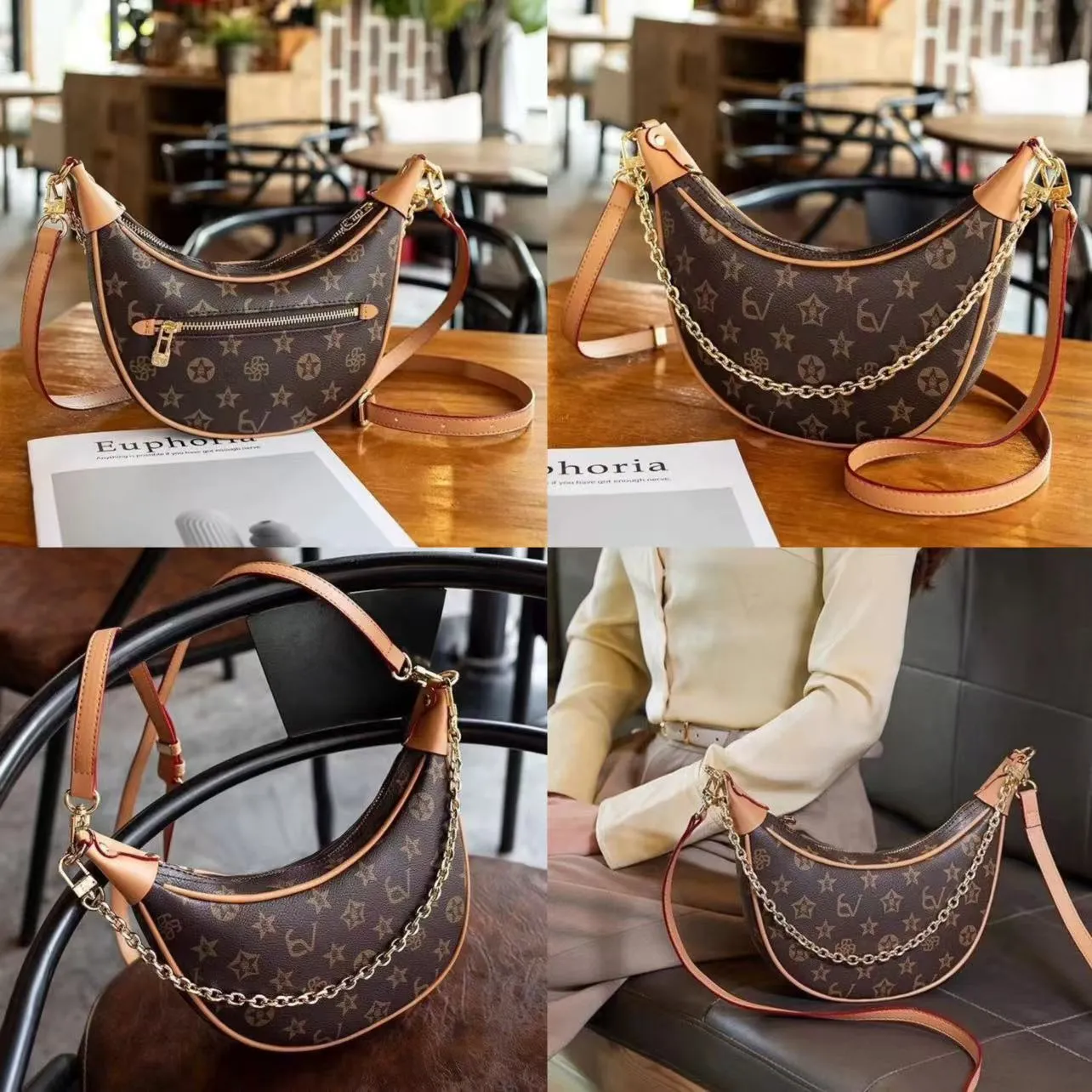 Luxury designer Loop bag Croissant bags shoulder hobo designer Purse Cosmetic half-moon baguette underarm Handbag crossbody Metal Chain