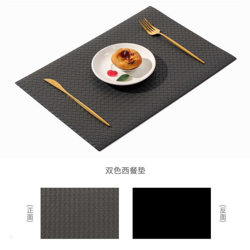 Lanjia- 2023 New Woven Pattern Leather Placemat Hotel Home Table Oil-Proof Non-Slip Heat Insulation Bowl Mat E8cf8