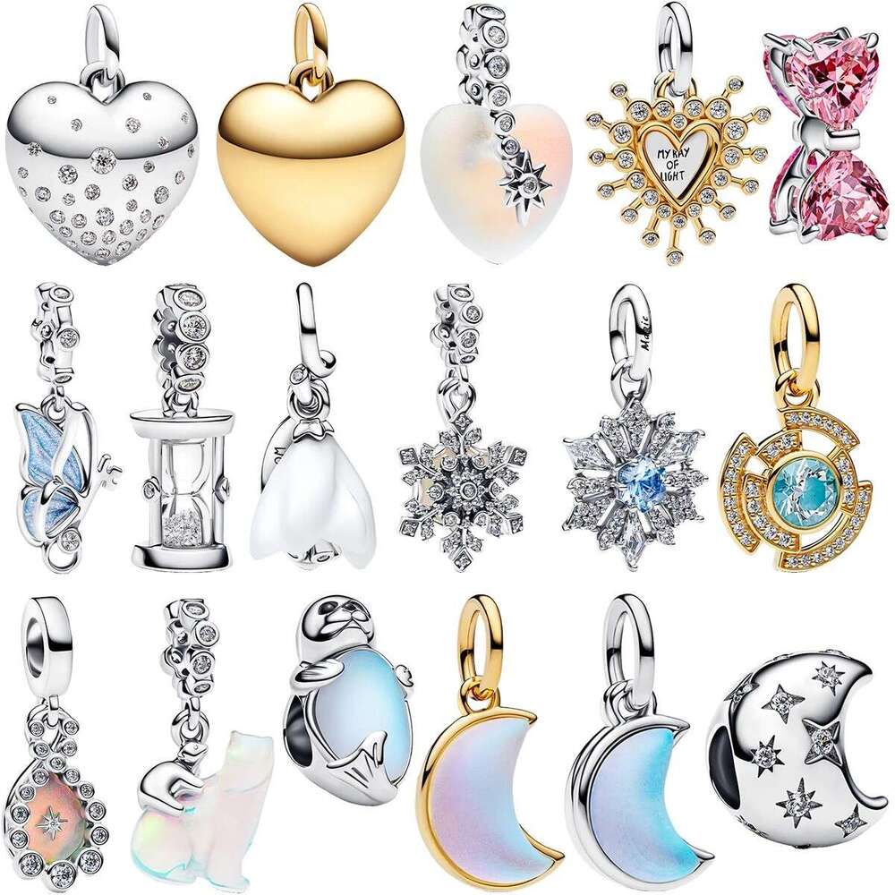 Hot New Christmas snowflake Charm Animal Santa Claus Series Beads Fit For Womens Bracelet Necklace DIY Jewelry Christmas Gifts