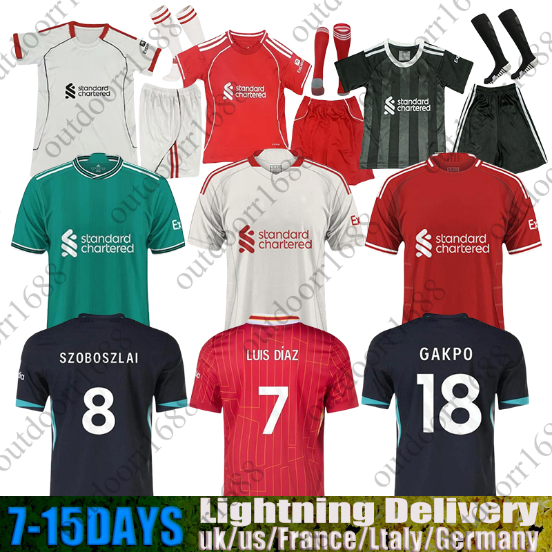 25 26 LFC soccer jerseys MAC ALLISTER ALEXANDE R-ARNOL D LUIS DIAZ GAKPO DARWIN SZOBOSZLAI jersey fans player 25 26 football shirt Mens Kids Kit sock