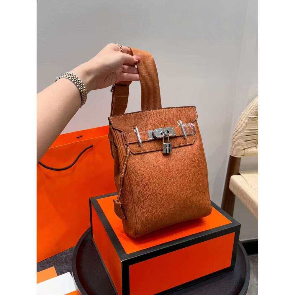 Luxury Bag KELY Brand Designer Bag Hrebag25 New Cowhide Patchwork Canvas Mini Color Block Shoulder Crossbody Bag For Women Hher Meesbagg Man HAC A Doss Chest Bag 7E9