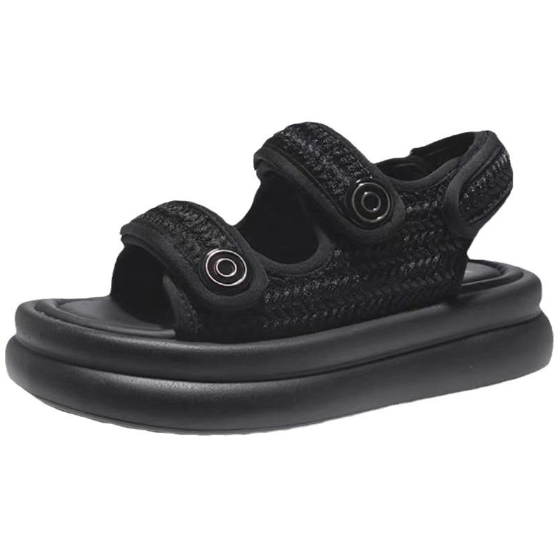 High Quality Women'S 2025 Fashion Brand, Hot Thick Soled Summer Casual Sandals, Suitable For Matching Dresses, Beach Shoes Without Boxes