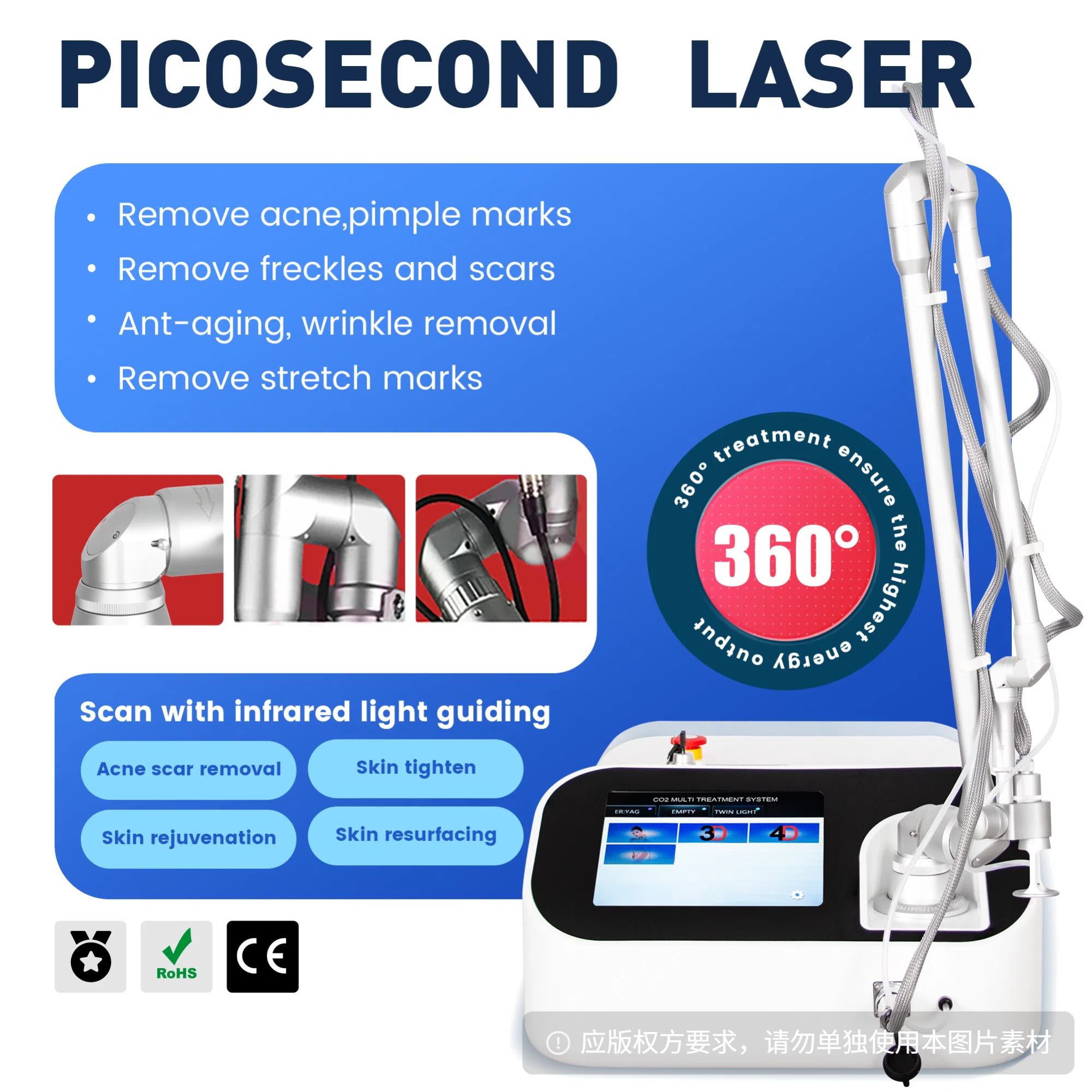 Professional Fractional Co2 Laser Machine 10600nm Laser Vaginal Repair Wrinkle Removal Pigmentation Reduction Acne Scars Multifunctional Beauty Device