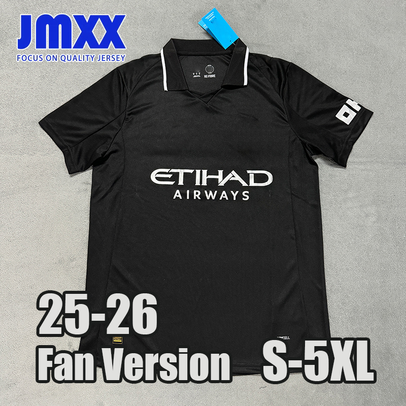 5XL 4XL XXXL JMXX 25 26 ManES CityES Soccer Jersey Home Away Third Black Mens Uniforms Jersey Man Football Man Shirt 2025 2026 Fan Version