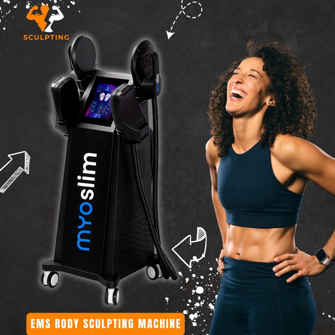 EMS Muscle Toning Machine Myoslim Professional Slimming Equipment For Beauty Salon Fat Reduction Build Abs Reduce Belly Fat Tighten Skin Body Contouri