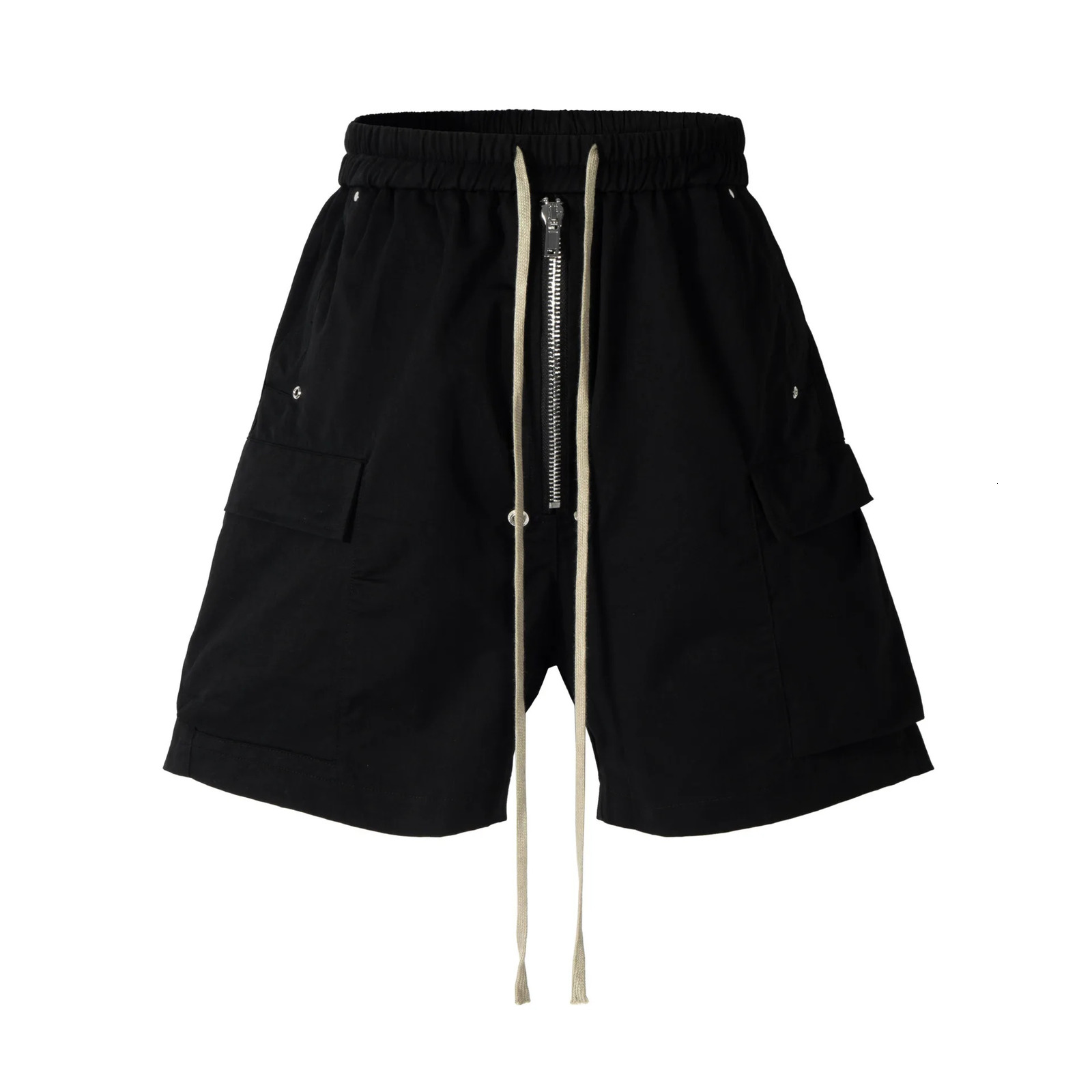 2025 Dark RO Style Drawstring Multi-pocket Tooling Shorts Mens Niche Casual Loose Straight Five-point Pants 250825