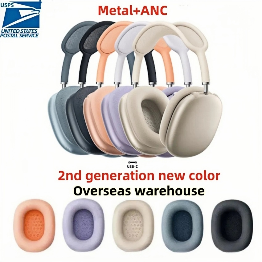 USA Stock For airpods max 2 3 Headphone airpods pro max Wireless Earphone pods maxes ANC Top Quality airpodspro Max 2 Headphones Earmuffs Smart Case